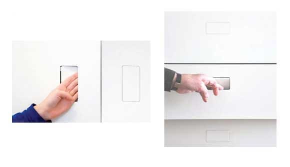 Concealed clearance cupboard doors
