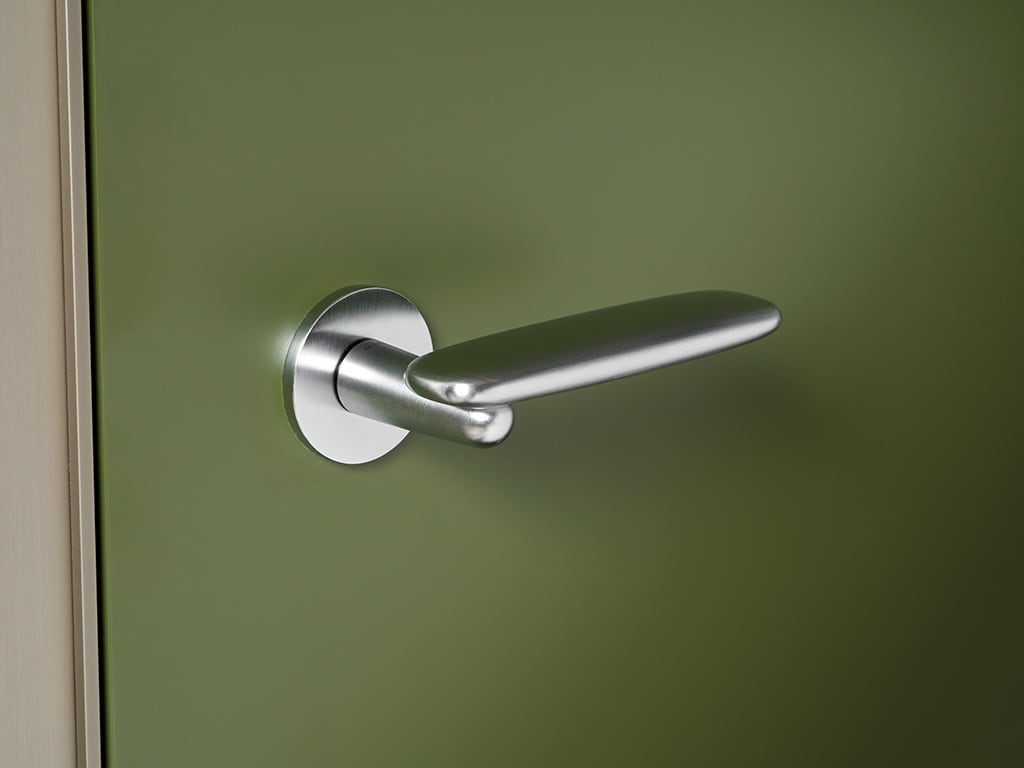 Dolmen Round Door Handle from Olivari designed by Naoto Fukasawa