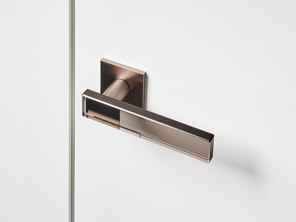 Mare Square Door Handle from Olivari designed by Matteo and Renzo Piano Design Studio